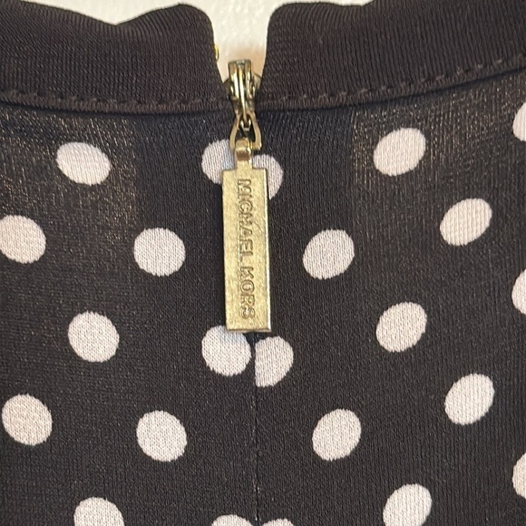 Michael Kors black white polka dot fit and flare sleeveless dress medium petite - Picture 9 of 9